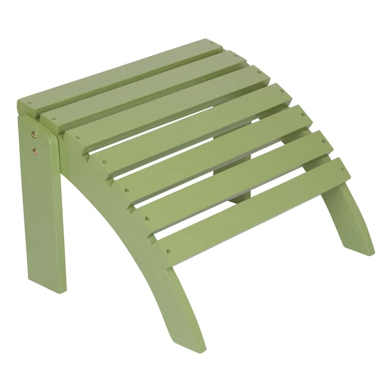 Laguna Wood Outdoor Patio Adirondack Chair Ottoman