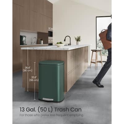 Stainless Steel Step Open Trash Can with Hinged Lid