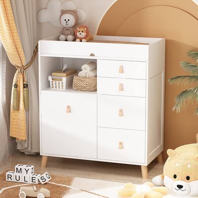 Practical Dresser Changing Station w/Diaper Disposal Drawer Chest
