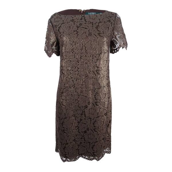 Lauren by Ralph Lauren Women's Lace Shift Dress (4, Brown) - Bed Bath &  Beyond - 41167947