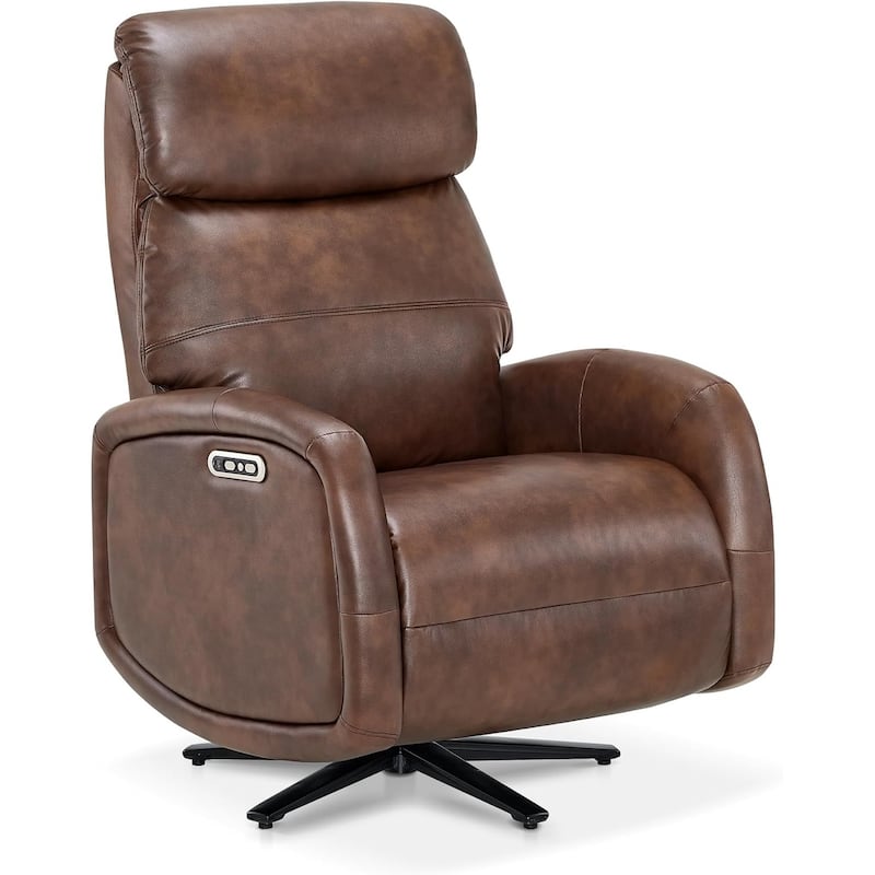 MCombo Dual Motor Power Recliner Chair for Adults, Modern Faux Leather Electric Swivel Recliner with USB Charging