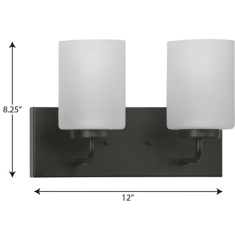 Merry Collection 2-Light Matte Black Etched Glass Transitional Wall Light