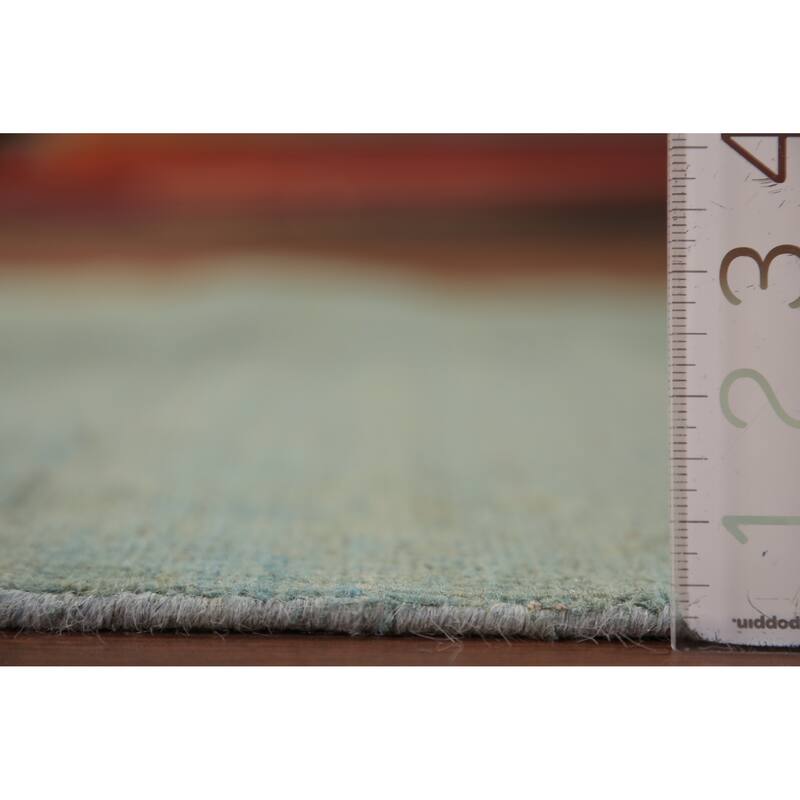 Green & Blue Modern Gabbeh Oriental Area Rug Handmade Wool Carpet - 3'9" x 5'11"