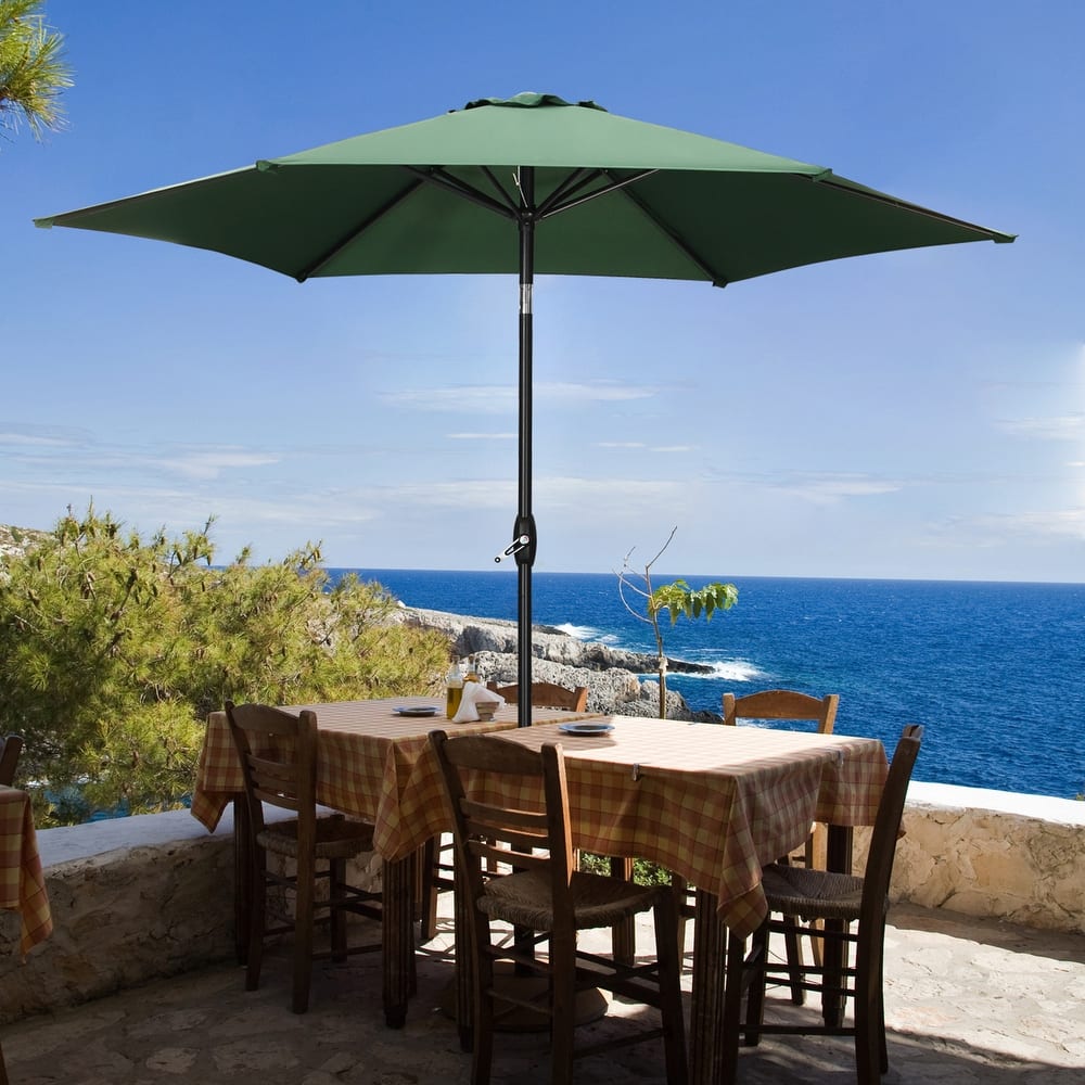 Ainfox 9ft Outdoor Patio Umbrella Multi-color Crank Lift Without Base