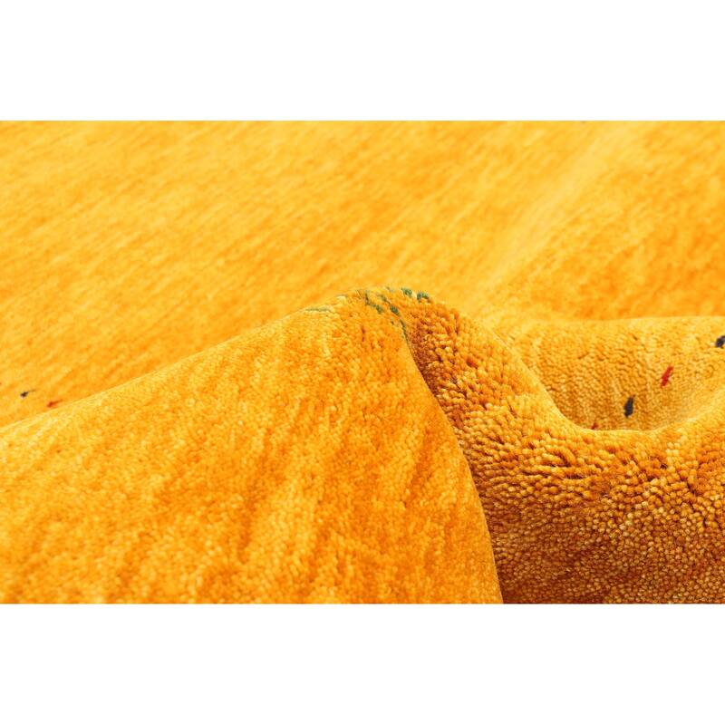 ECARPETGALLERY Hand Loomed Kashkuli Gabbeh Dark Gold Wool Rug - 4'11 x 8'0