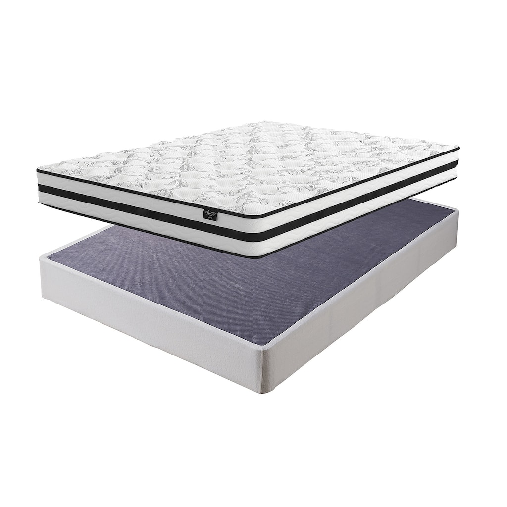 Signature Design by Ashley 8 Inch Chime Innerspring White/Black 2-Piece King Mattress Package
