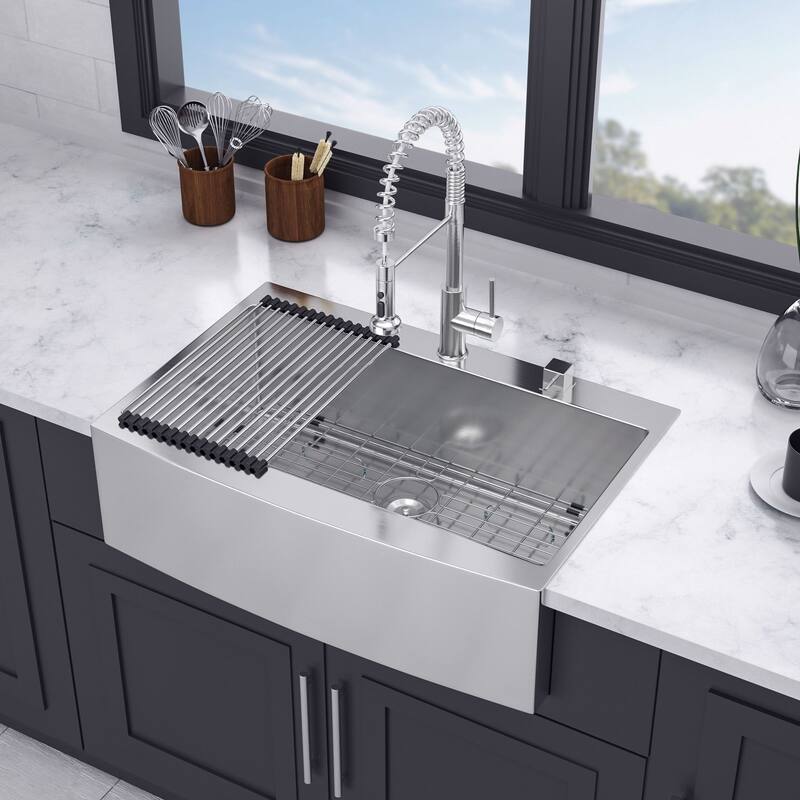 Farmhouse Apron Single Bowl Stainless Steel Kitchen Sink - 33*22