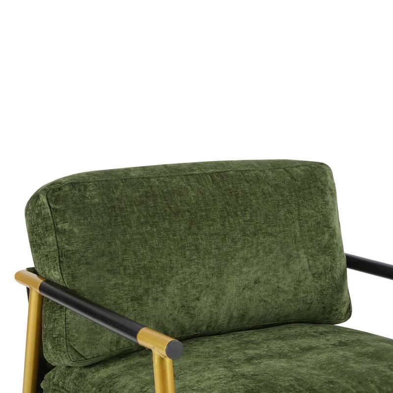 27.56" Small Upholstered Accent Chair with Gold Metal Frame