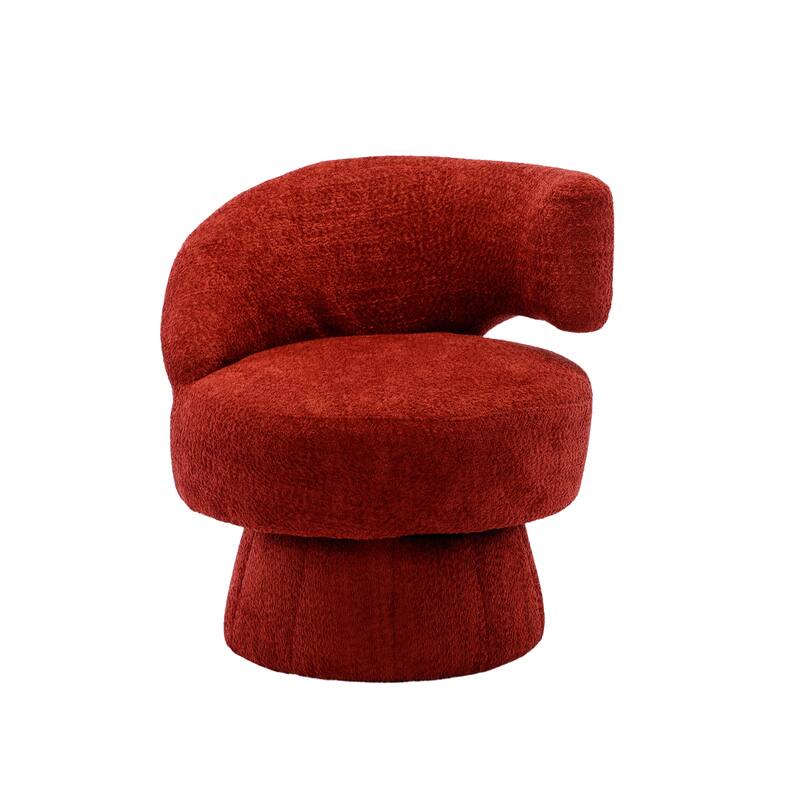 360° Rotating Chair Round Armchairs with Wide Upholstered Lounge Chairs
