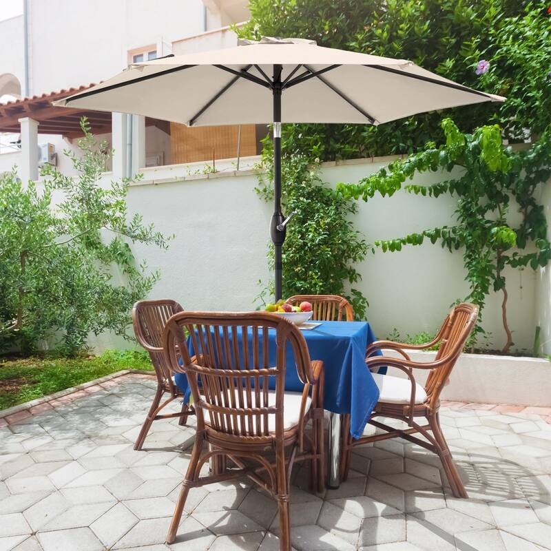 Bonosuki 7.5-foot Waterproof Sunshade Canopy Patio Umbrella - Beige