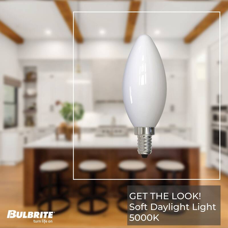 Bulbrite Pack of (4) Dimmable Milky Finish B11 Candelabra (E12) LED Bulb