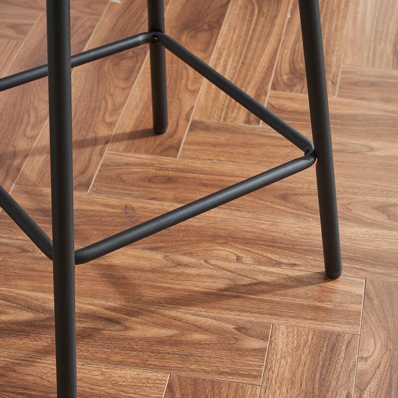 Modern Swivel Bar Stools Set of 2, Boucle Upholstered Counter Height Bar Chairs