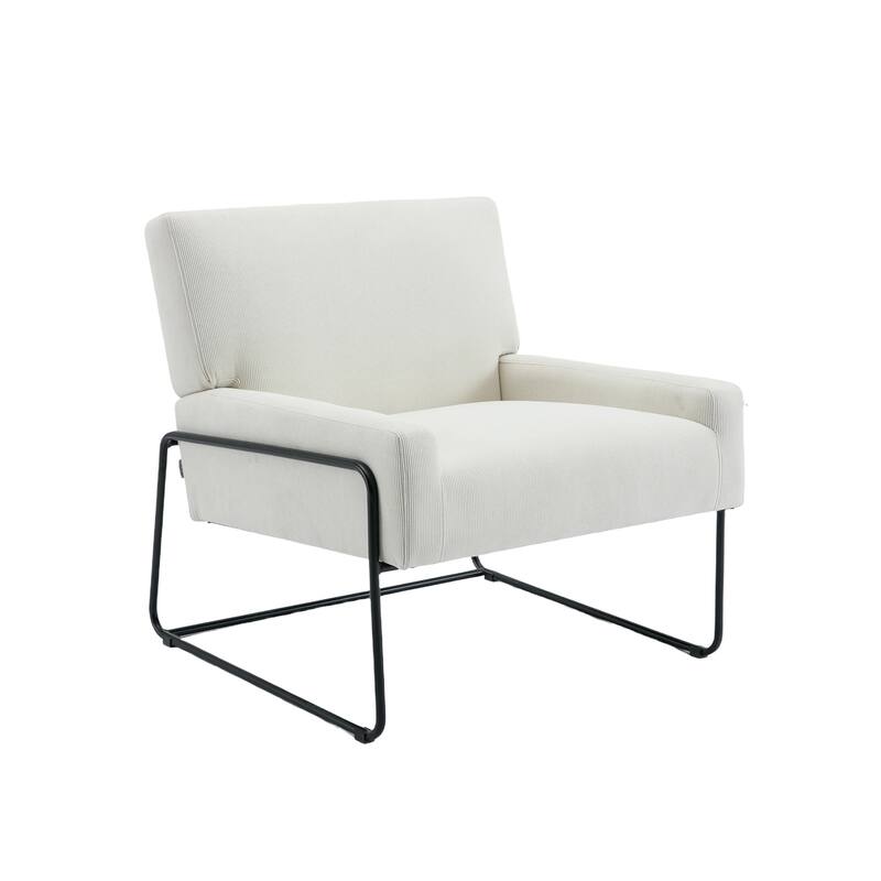 Modern Industrial Slant Armchair with Metal Frame,Premium High Density Soft Single chair for Living Room Bedroom