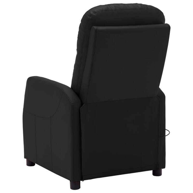 vidaXL Massage Recliner Black Faux Leather - 25.6" x 38.2" x 39.4"