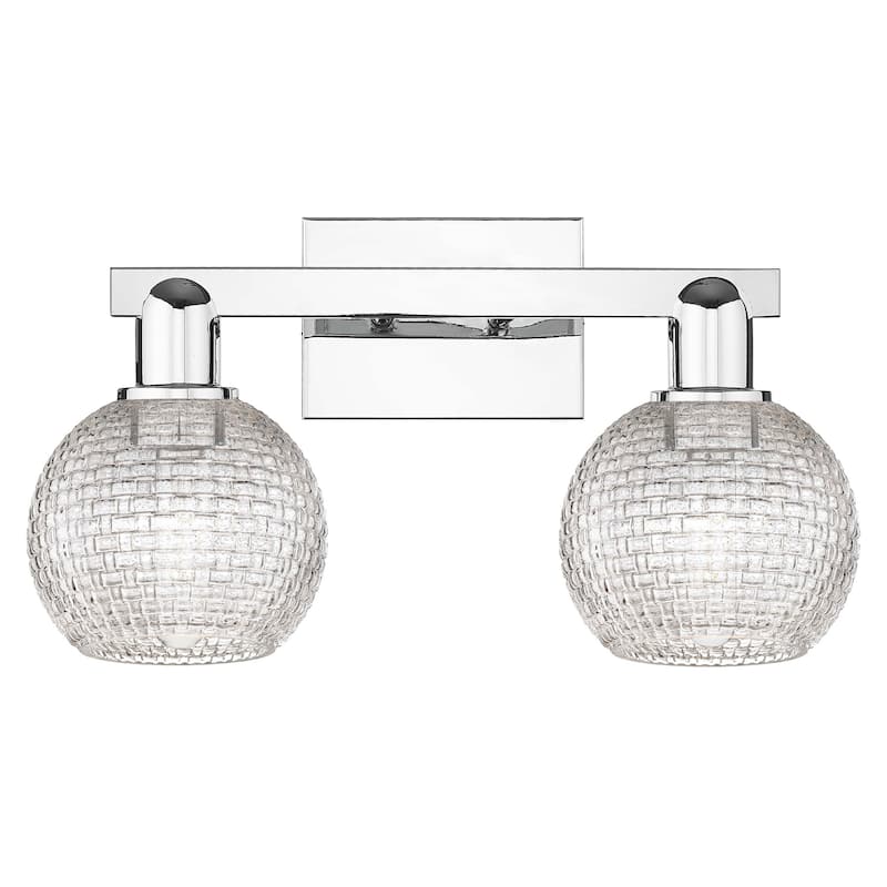 Innovations Lighting 716-2W-10-17 Athens Vanity Athens 2 Light 17" - Polished Chrome / Clear Basketweave