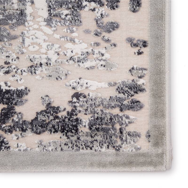 Ziv Abstract Grey/ White Area Rug
