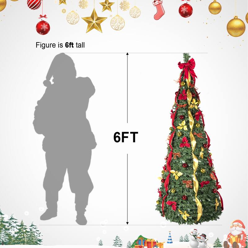 7.5FT Pop-Up Christmas Tree with 200 Warm White UL Lights