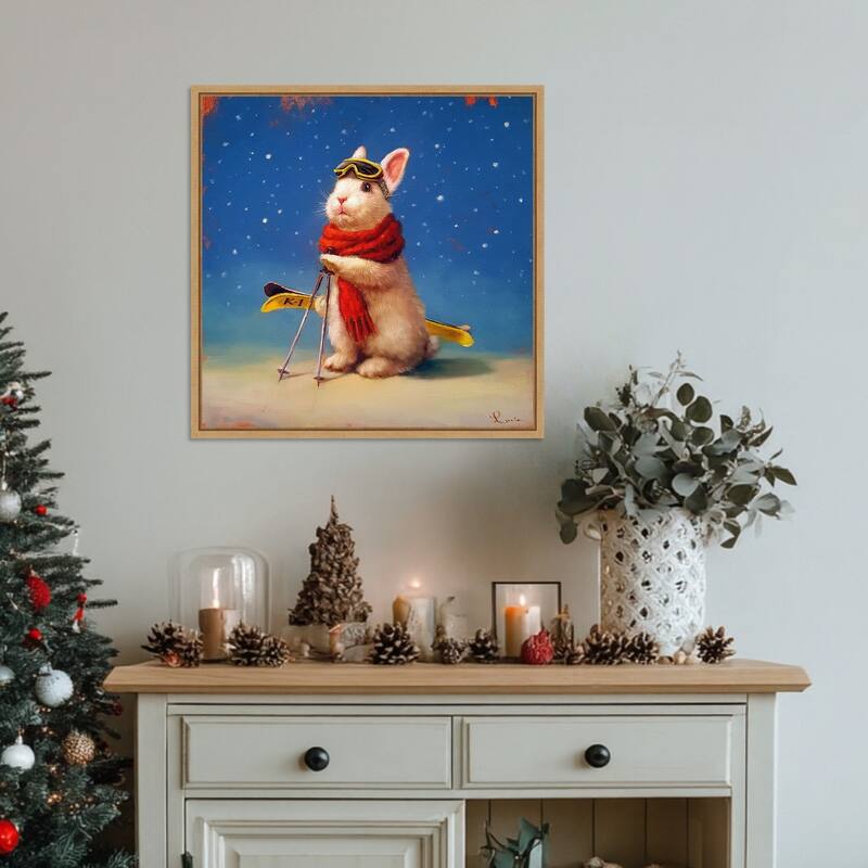 First Snow by Lucia Heffernan (22 x 22 in.), Framed Canvas Wall Art Print - Sylvie Natural