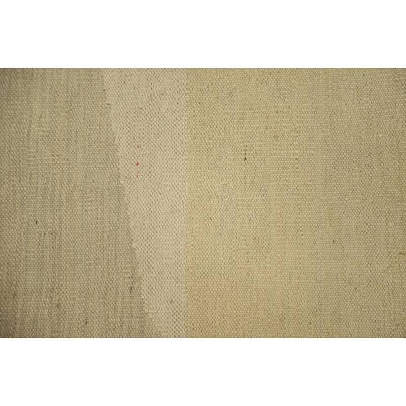 Hand Woven Oriental 100% Wool Carpet Southwestern Modern Beige & Ivories Kilim Area Rug - 5' 0'' X 2' 11''