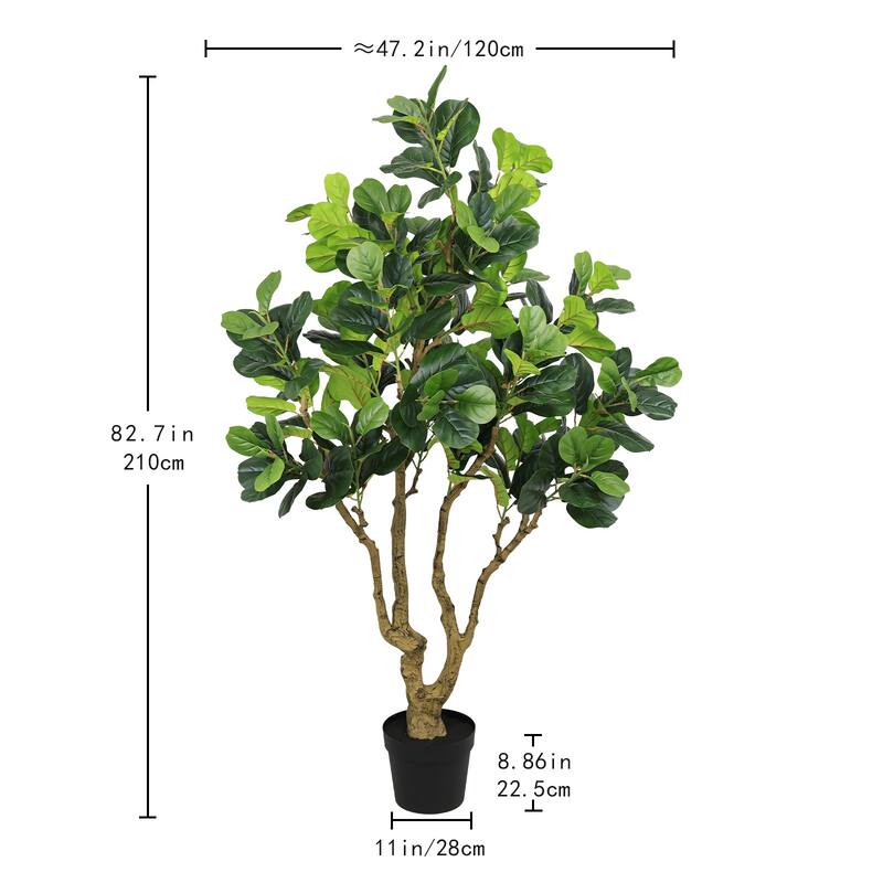 7FT Tall Artificial Banyan Tree Silk Plant - Large Faux Greenery with Natural Look Leaves, Potted Fake Tree, 1pc/set