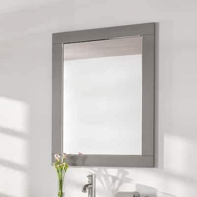 Eviva Aberdeen 24" x 30" Rectangular Gray Wooden Framed Mirror - Grey