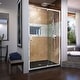 preview thumbnail 20 of 30, DreamLine Flex 32 in. D x 42 in. W x 74 3/4 in. H Pivot Shower Door and Shower Base Kit - 32" x 42" Black Base Chrome