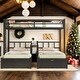 preview thumbnail 2 of 11, Kid Bed Frame Full XL over Twin over Twin Triple Bunk Bed with Desks and Shelves