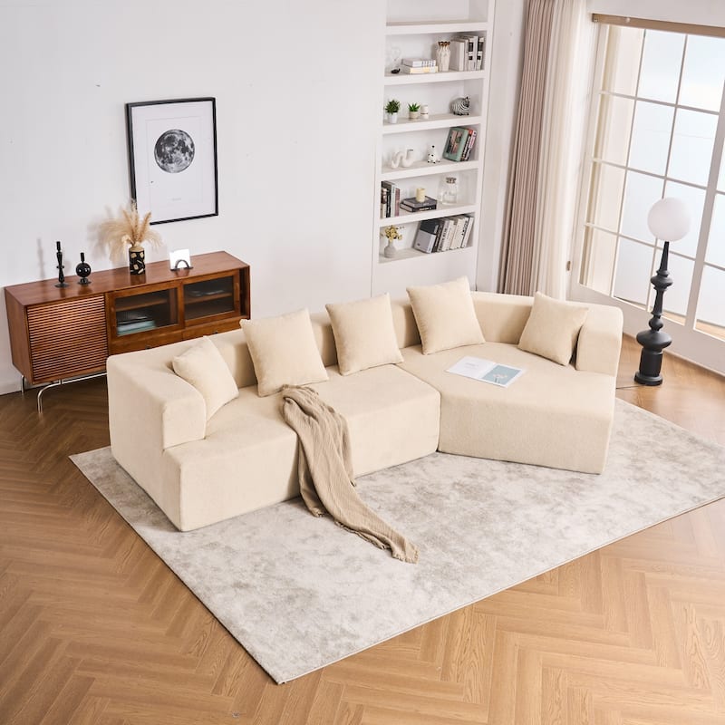 Deep Seat Modern Memory Foam Sofa with Chenille Fabric