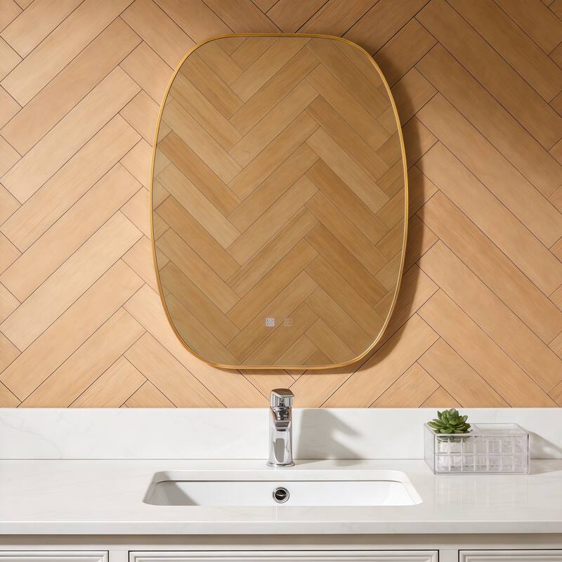 30x40 in Metal Framed Oval Vanity Bathrrom Mirror for Wall