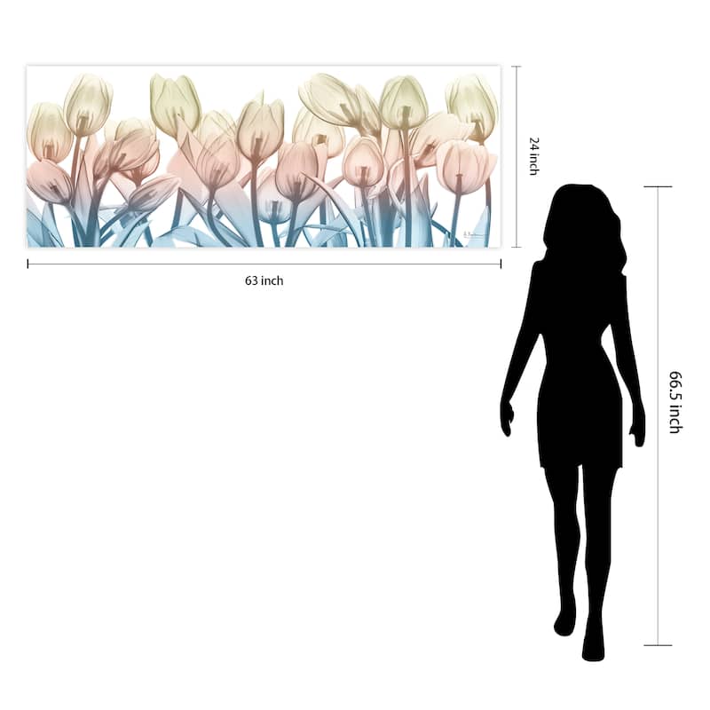 "Spring Blooms" Frameless Free Floating Tempered Glass Panel Graphic Wall Art