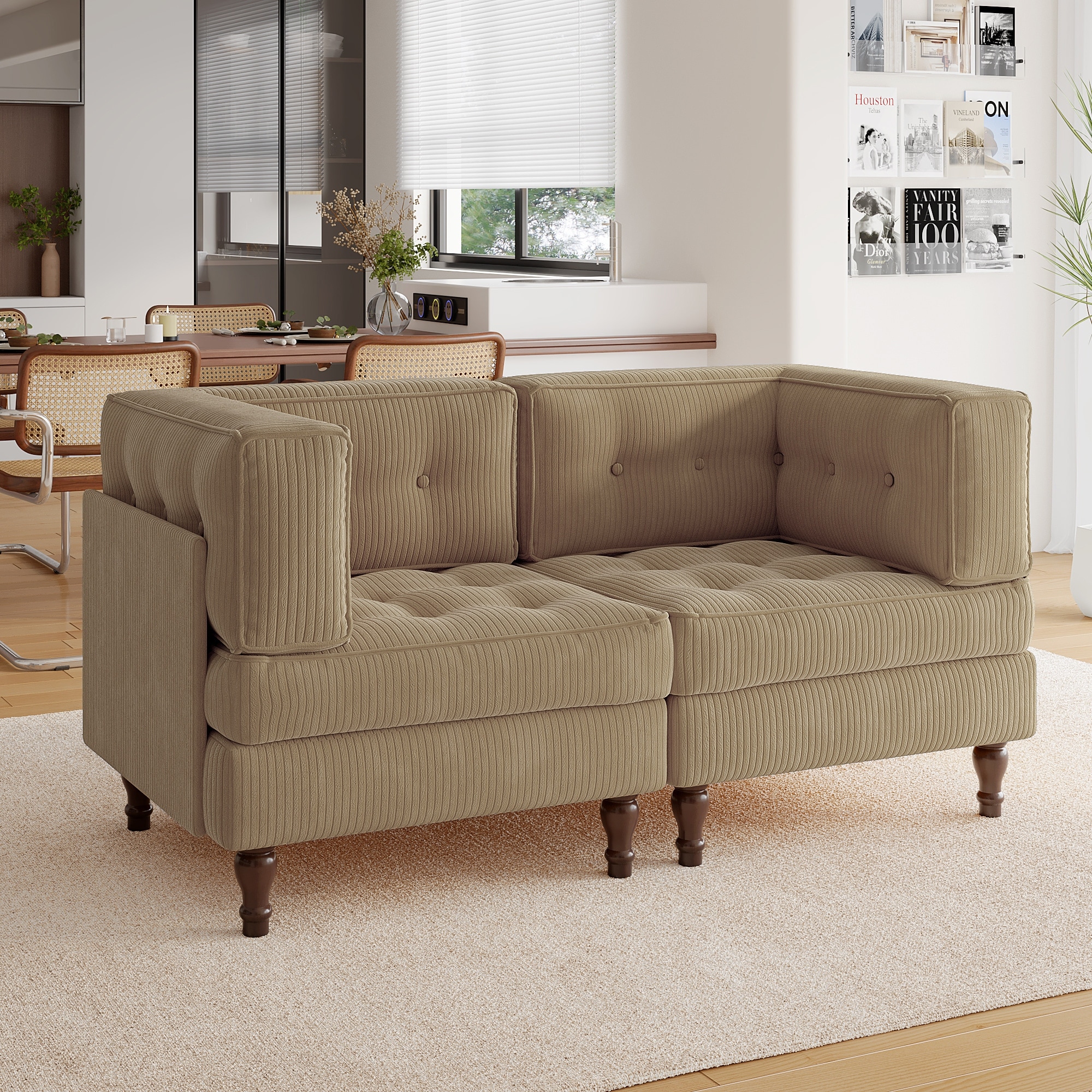 Madison Oversized Upholstered Corduroy Modular Sectional Sofa