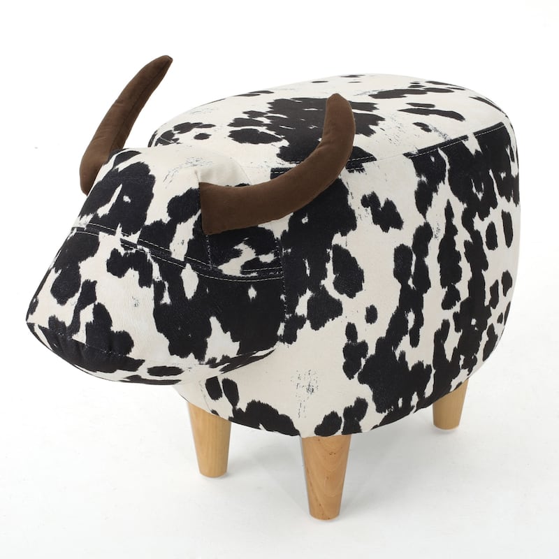 Bessie Fabric Cow Ottoman by Christopher Knight Home