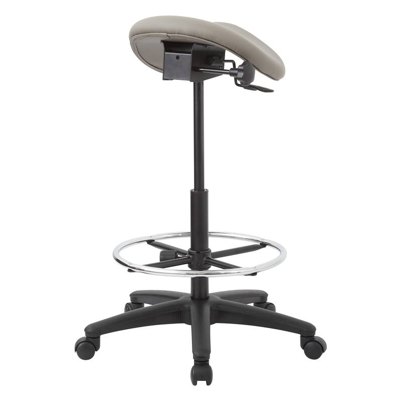 Backless Stool with Height-adjustable Saddle Seat