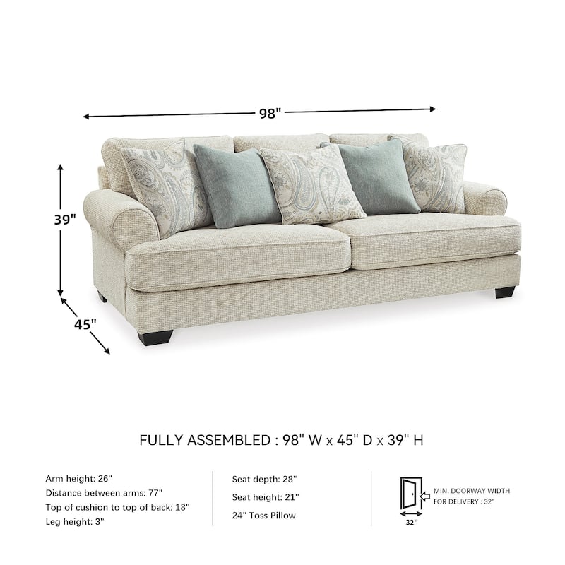 Signature Design by Ashley Monaghan Beige Sofa - 98" W x 45" D x 39" H