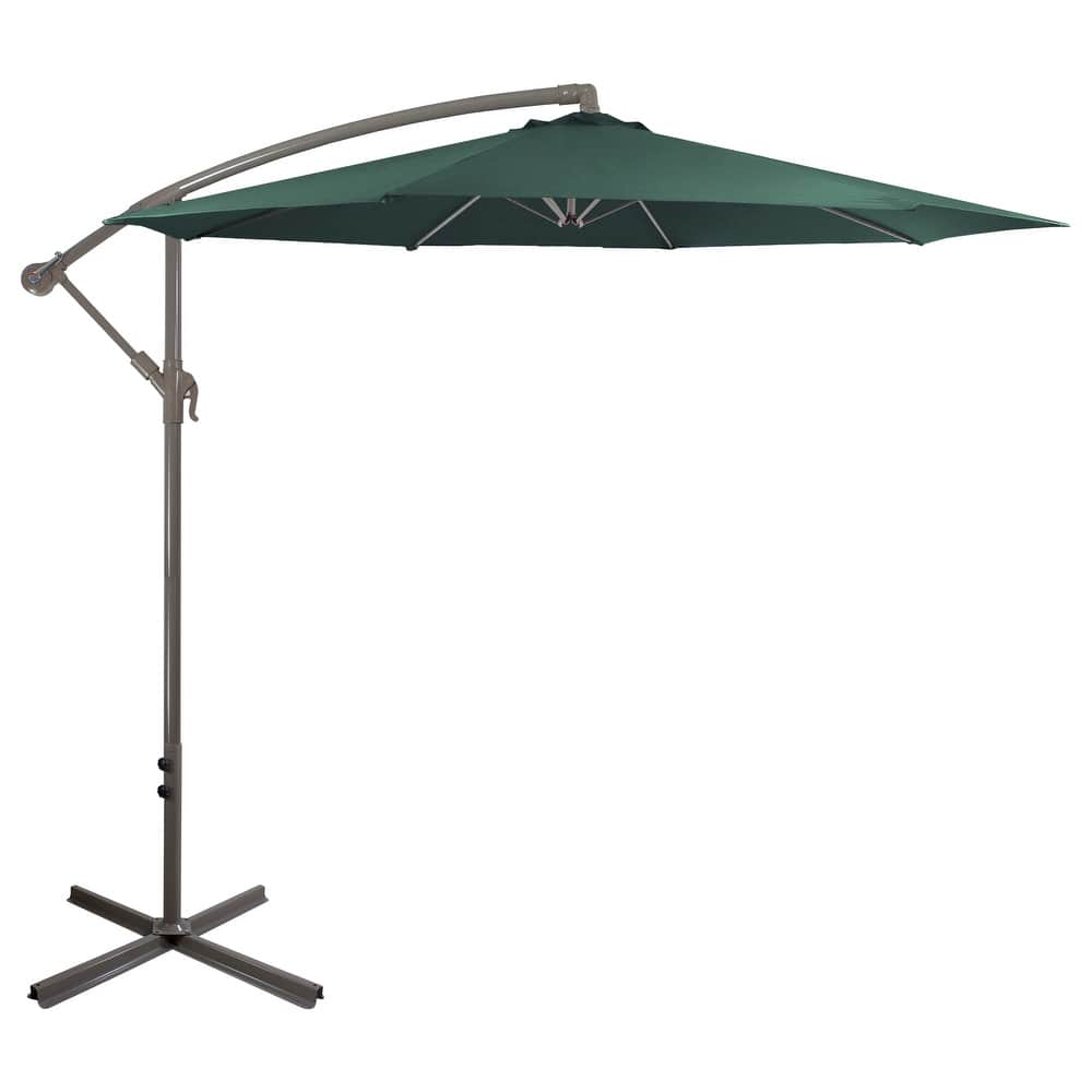 10ft Offset Outdoor Patio Umbrella with Hand Crank
