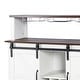 preview thumbnail 9 of 9, White Sliding Door Coffee Bar Cabinet Sideboard with Wine Bottle Rack