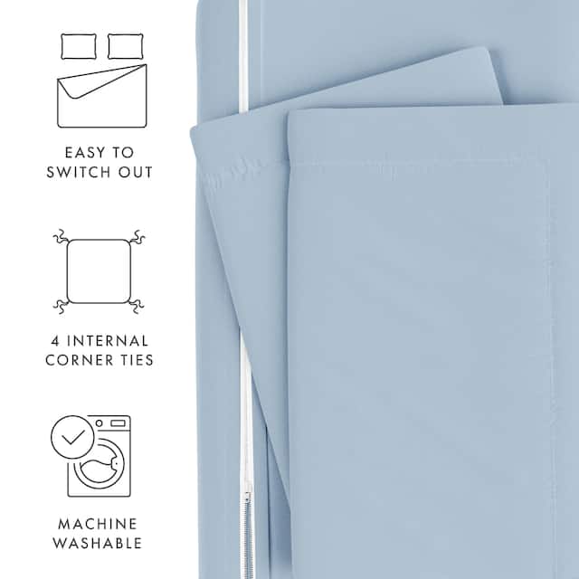 Soft Essentials Oversized 3-piece Microfiber Duvet Cover Set