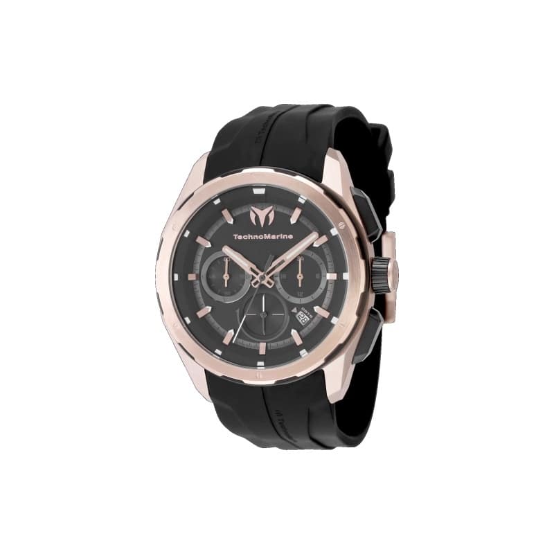 Technomarine Men's TM-318102 OCEAN Quartz Chronograph Black Dial Watch