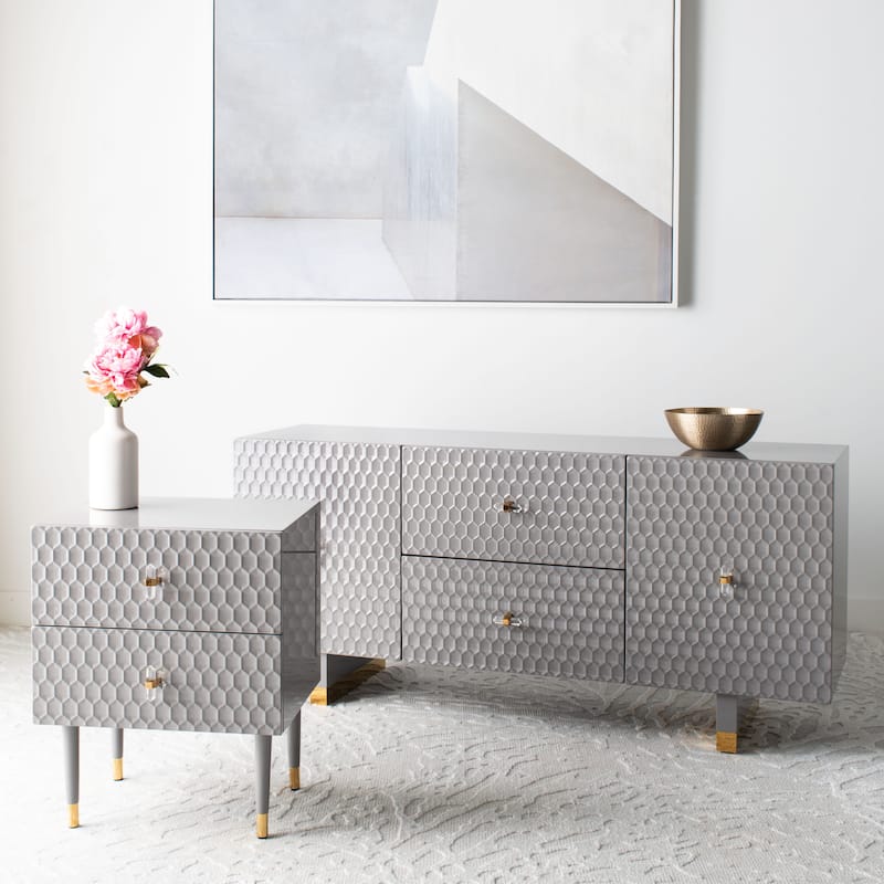 SAFAVIEH Home Kingsly Sideboard - 64"W x 18"D x 29"H - Grey