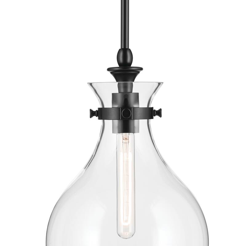 Kichler Lighting Laria 9.75 Inch 1 Light Pendant with Clear Glass in Black