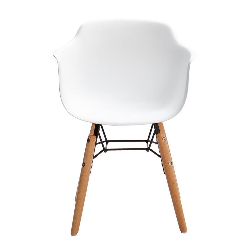 HomeRoots Set Of Four White And Brown Heavy Duty Plastic And Wood Juvenile Side Chairs - 16.00 in. x 23.00 in. x 15.00 in.