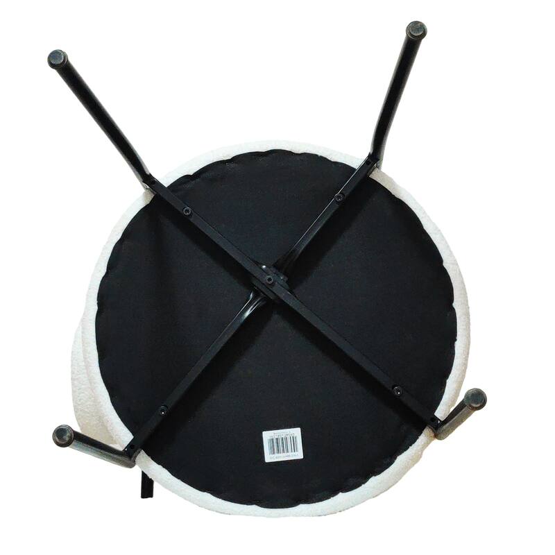 Grey Curved Backrest Round Padded Dining Chairs, Extendable Dining Table with Metal Legs, Stylish Table & Chairs Set