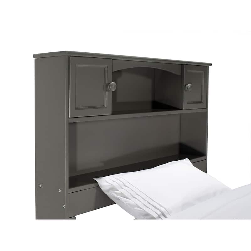 Twin Platform Bed with Drawers - Solid Wood Bed Frame, Extra Long, Antique Finish, Storage Bed