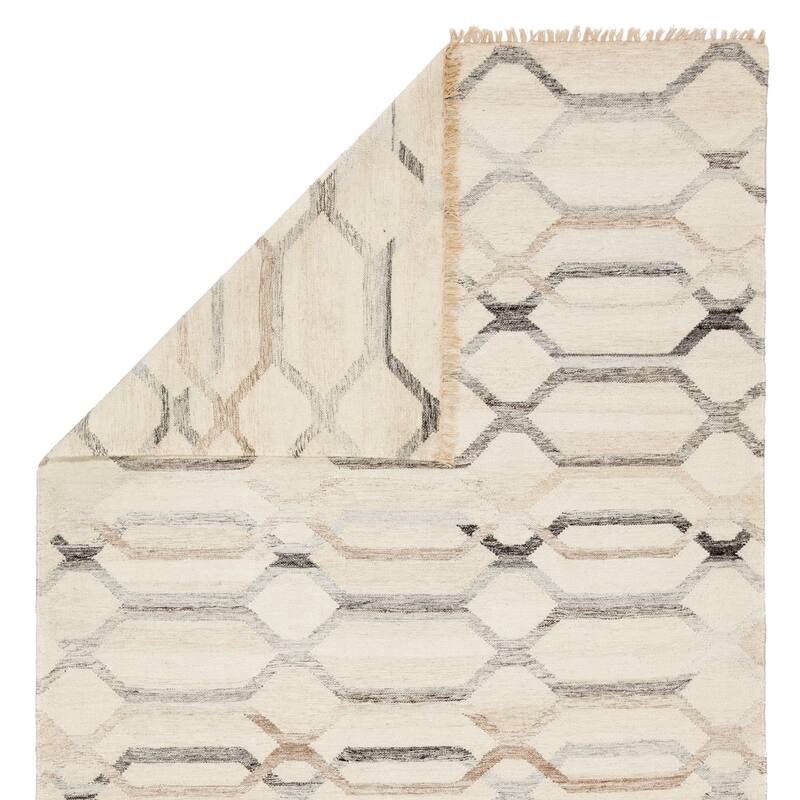 Macsen Handmade Trellis Ivory/ Light Grey Area Rug