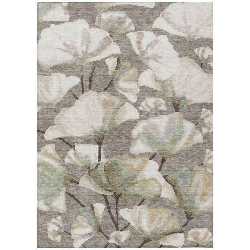 Machine Washable Indoor/ Outdoor Floral Love Chantille Rug