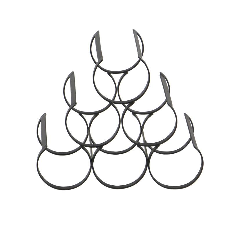 Black Metal Minimalistic 6 Bottle Wine Rack with Curved Holders