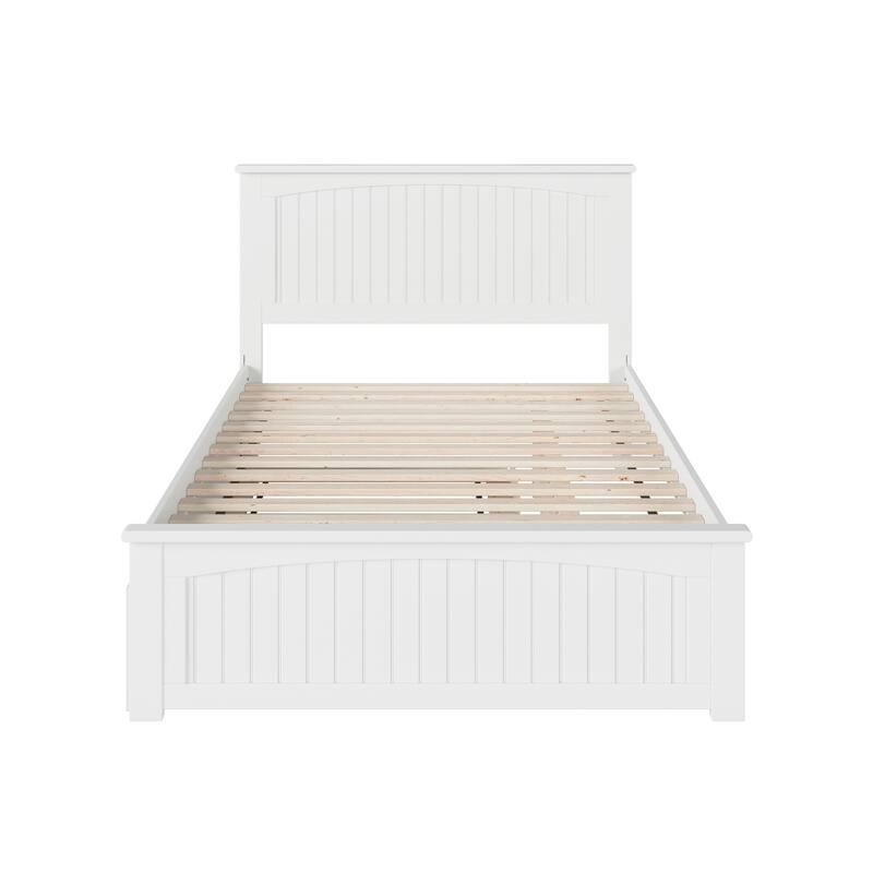 Nantucket Solid Wood Platform Bed with Matching Footboard & Twin Trundle