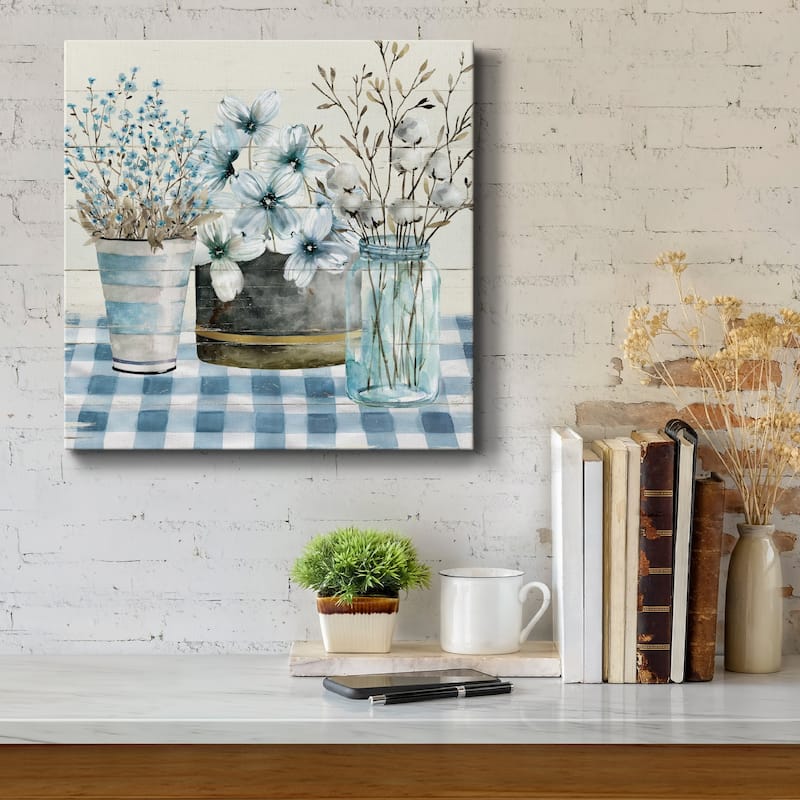Blue Farmhouse-Premium Gallery Wrapped Canvas - Ready to Hang