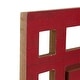 preview thumbnail 4 of 2, 24" red and white merry christmas rectangular carved wooden wall sign