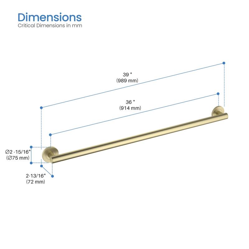 36-Inch Stainless Steel Bathroom Safety Grab Bar